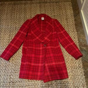 Red Plaid Women's Coat